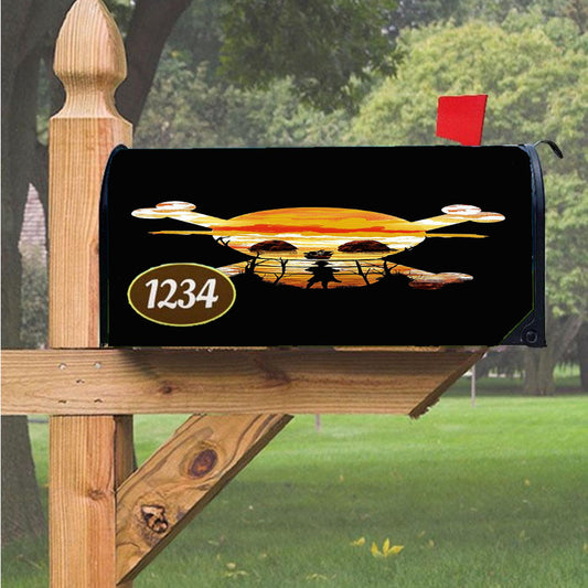 One Piece Art Sunset Magnetic Mailbox Cover 18" X 21" Outdoor Decor