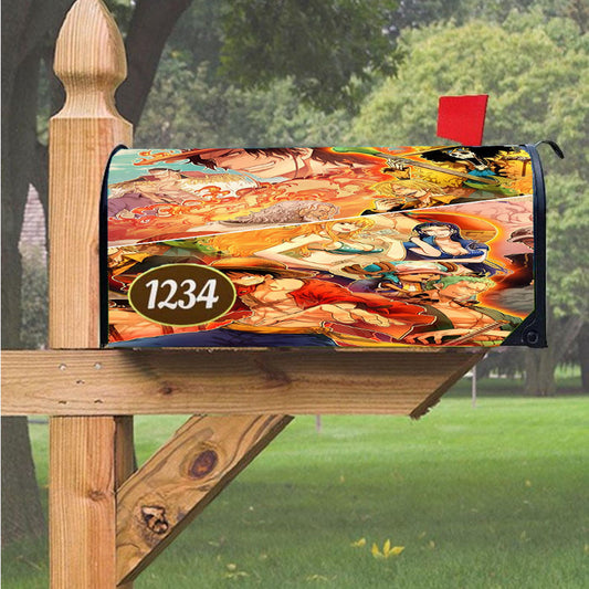 One Piece Artwork Magnetic Mailbox Cover 18" X 21" Outdoor Decor
