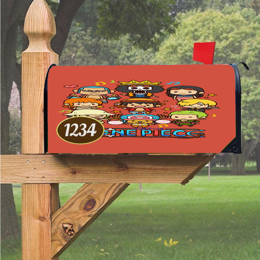 One Piece Chibi Magnetic Mailbox Cover 18" X 21" Outdoor Decor