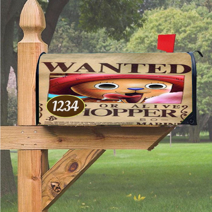 One Piece Chopper Wanted Poster Magnetic Mailbox Cover 18" X 21" Outdoor Decor
