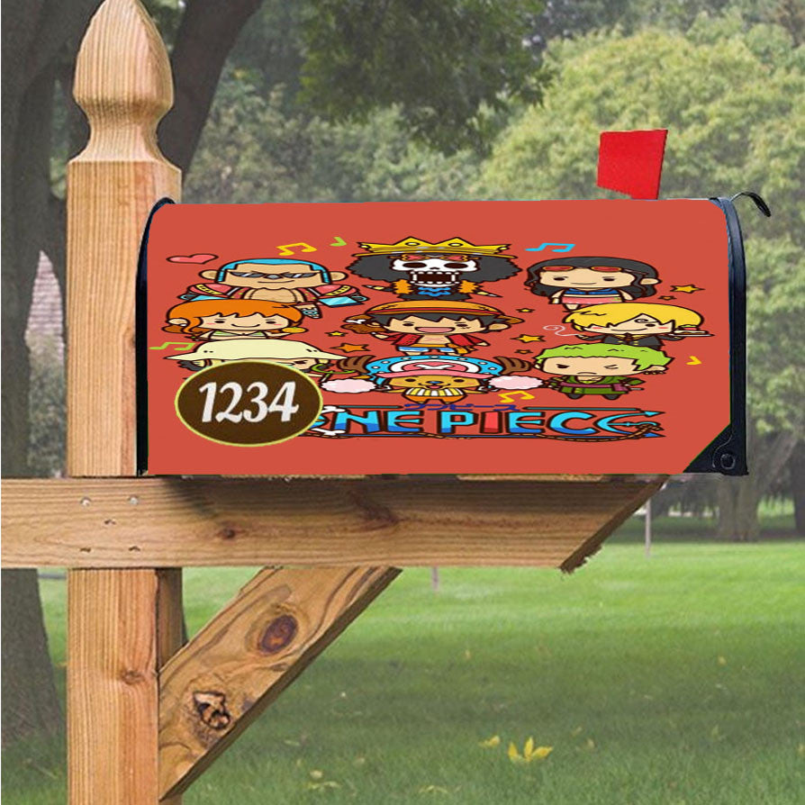 One Piece Cute Character Magnetic Mailbox Cover 18" X 21" Outdoor Decor