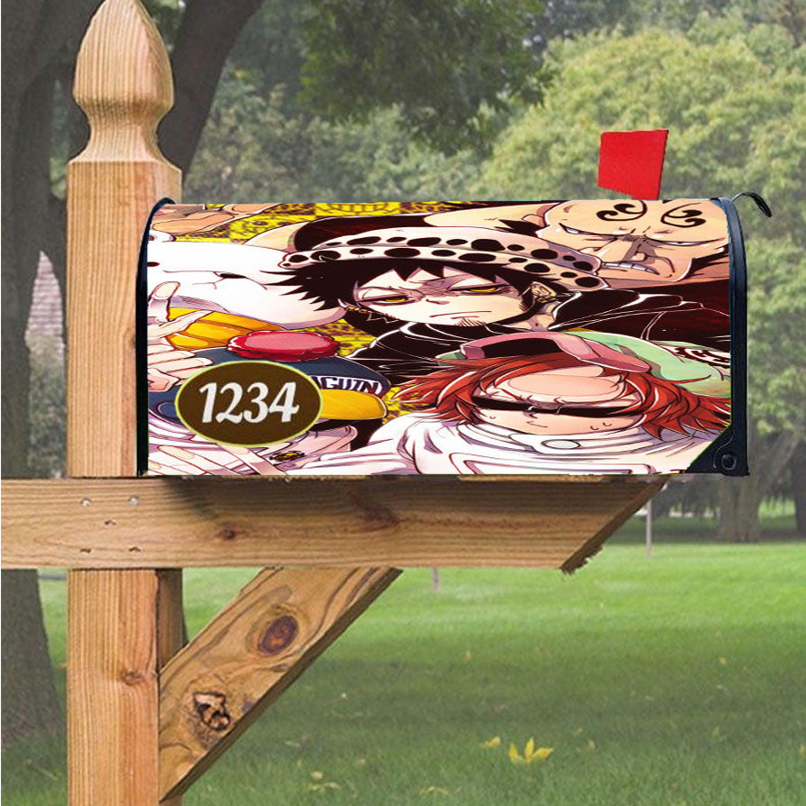 One Piece Heart Pirates Magnetic Mailbox Cover 18" X 21" Outdoor Decor