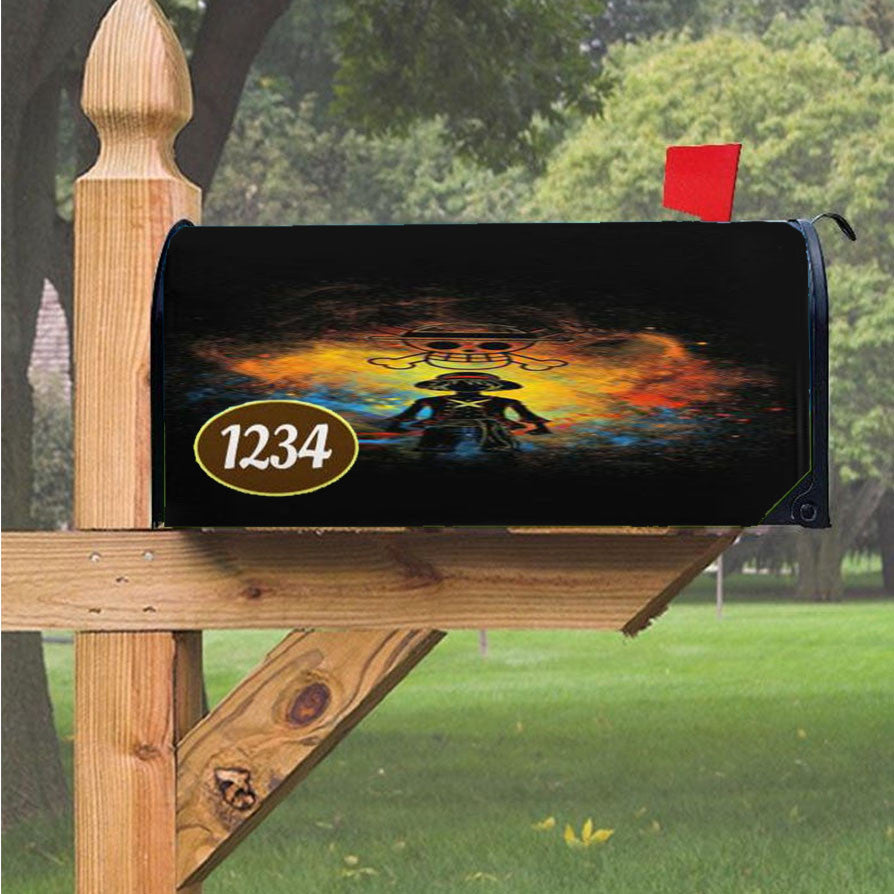 One Piece Pirate Painting Magnetic Mailbox Cover 18" X 21" Outdoor Decor