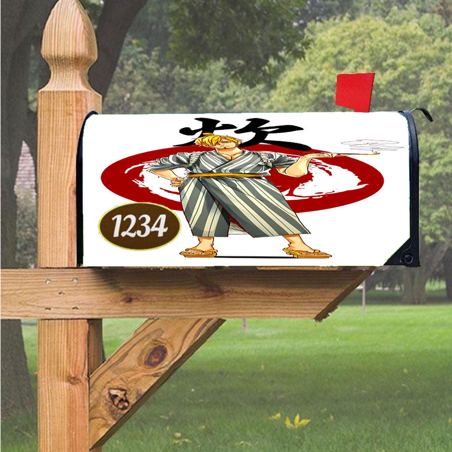 One Piece Sanji Magnetic Mailbox Cover 18" X 21" Outdoor Decor