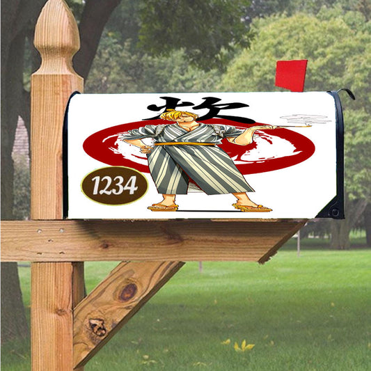 One Piece Sanji Magnetic Mailbox Cover 18" X 21" Outdoor Decor