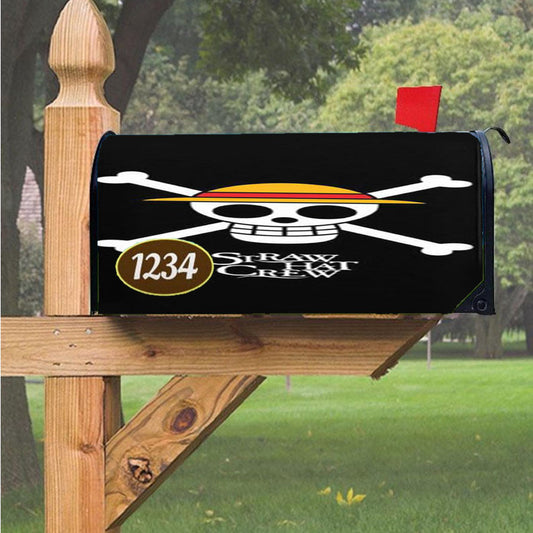 One Piece Straw Hat Crew Flag Magnetic Mailbox Cover 18" X 21" Outdoor Decor