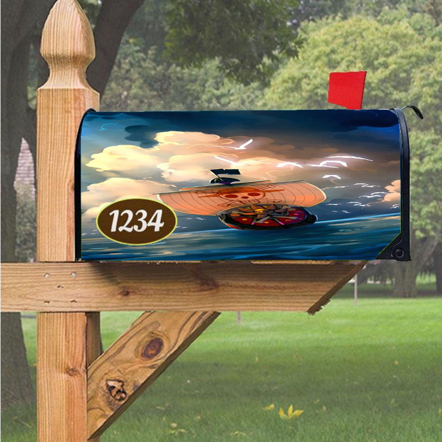 One Piece Thousand Sunny Magnetic Mailbox Cover 18" X 21" Outdoor Decor