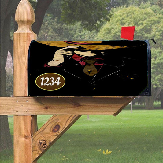 One Piece Wallpaper Black Magnetic Mailbox Cover 18" X 21" Outdoor Decor