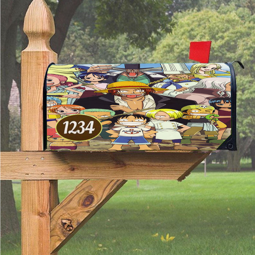 Onepiece Mugiwara Pirate Influencer Magnetic Mailbox Cover 18" X 21" Outdoor Decor