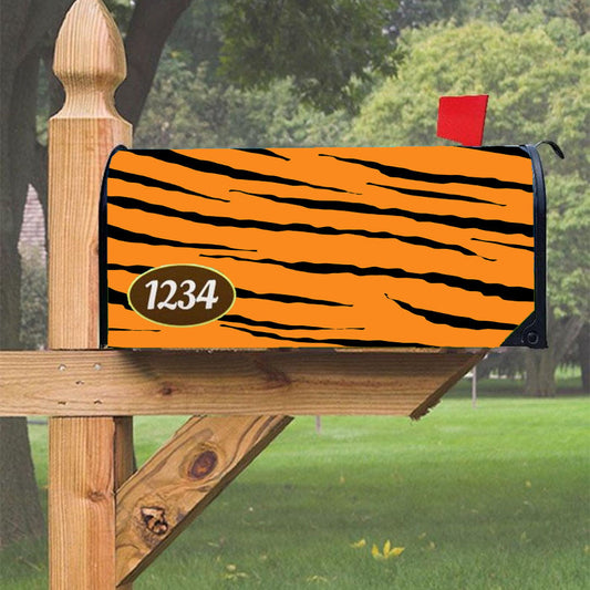 Orange Black Tiger Skin Texture Nature Pattern Magnetic Mailbox Cover 18" X 21" Outdoor Decor