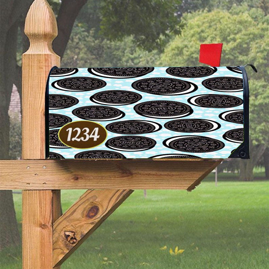 Oreo Biscuits Pattern Magnetic Mailbox Cover 18" X 21" Outdoor Decor