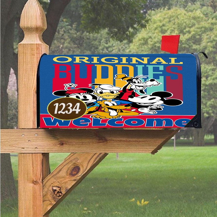 Original Buddies Welcome Magnetic Mailbox Cover 18" X 21" Outdoor Decor