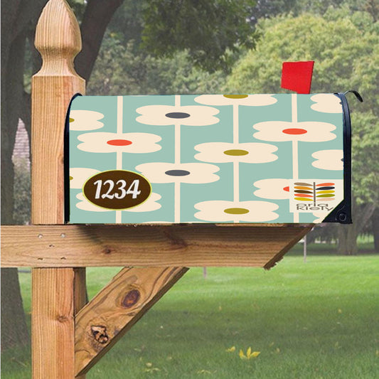 Orla Kiely Flower Pattern Magnetic Mailbox Cover 18" X 21" Outdoor Decor