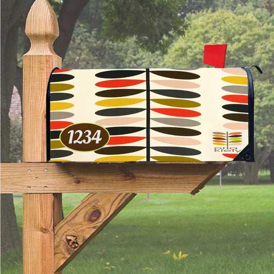 Orla Kiely Multi Optic Stem Colorful Magnetic Mailbox Cover 18" X 21" Outdoor Decor
