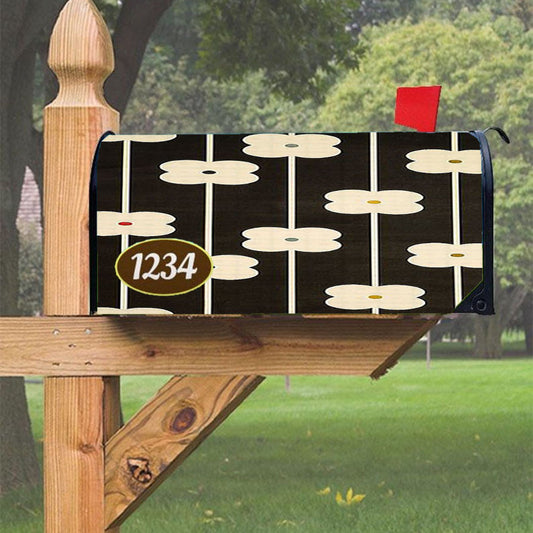Orla Kiely Pattern Brown Grey Magnetic Mailbox Cover 18" X 21" Outdoor Decor