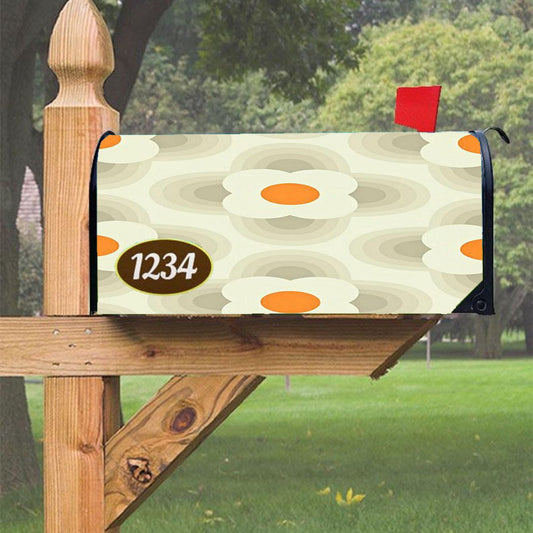 Orla Kiely Pattern White Magnetic Mailbox Cover 18" X 21" Outdoor Decor