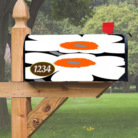 Orla Kiely Sripe Flower Pattern White Magnetic Mailbox Cover 18" X 21" Outdoor Decor