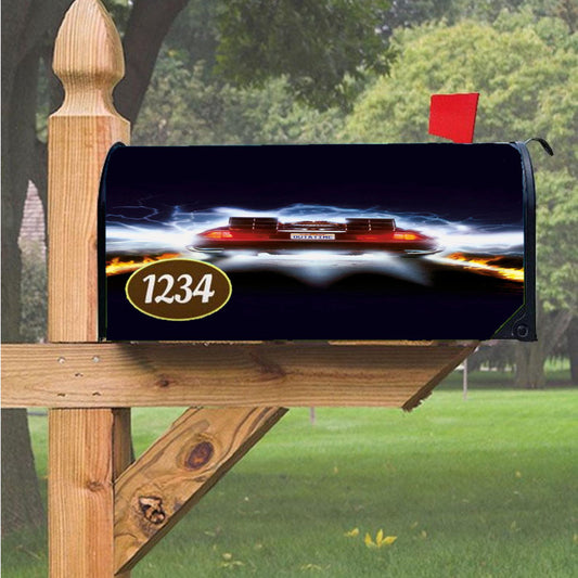 Out A Time Back To The Future Car Magnetic Mailbox Cover 18" X 21" Outdoor Decor