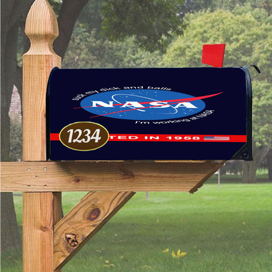 Outer Space And Satellite Working At Nasa Magnetic Mailbox Cover 18" X 21" Outdoor Decor