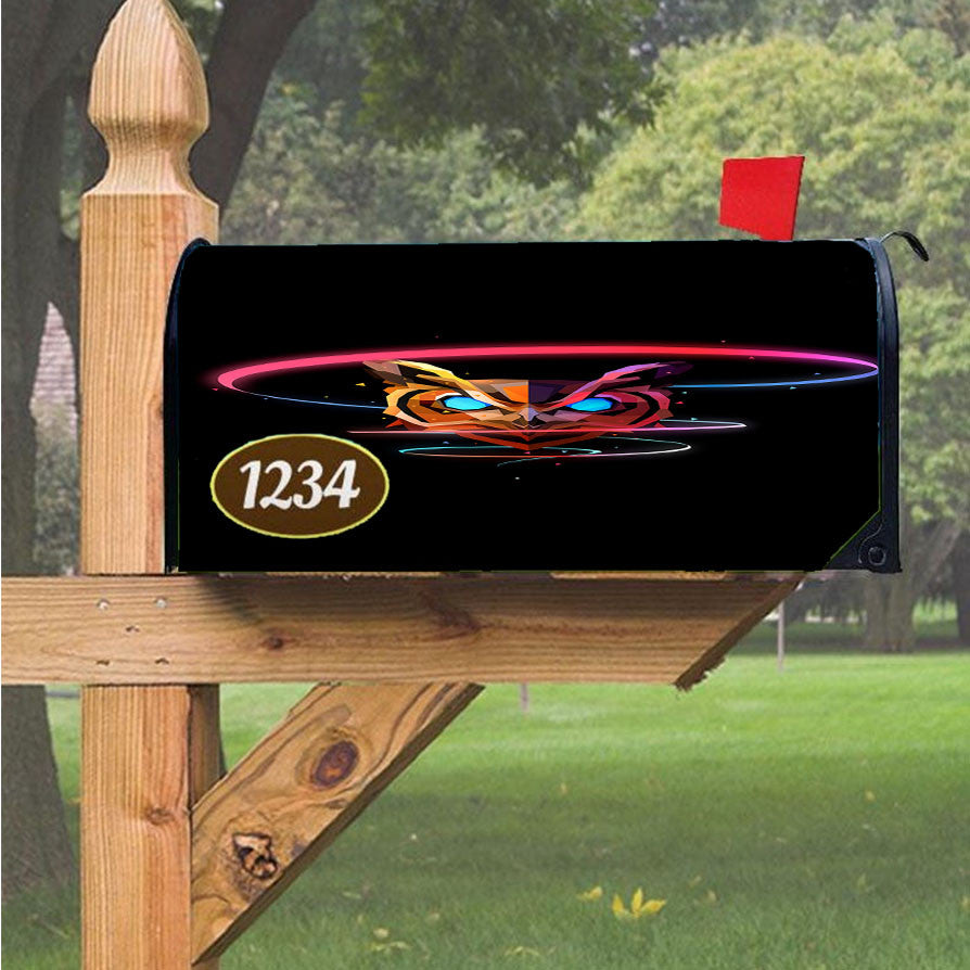 Owl Abstract Art Magnetic Mailbox Cover 18" X 21" Outdoor Decor