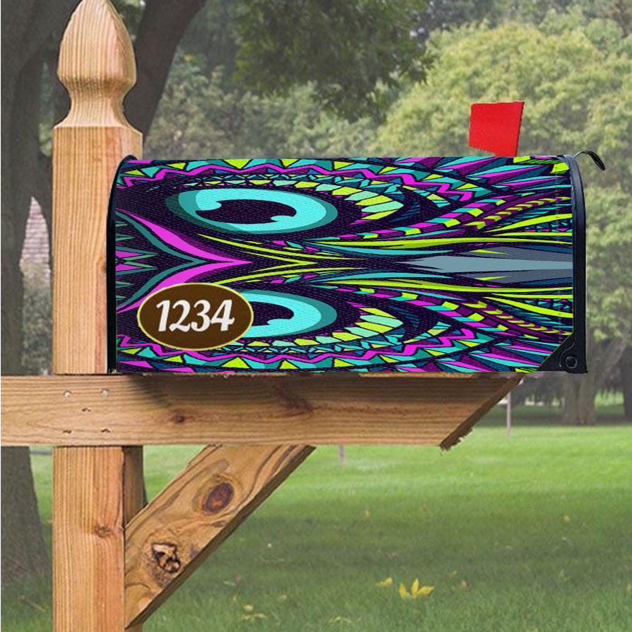 Owl Aztec Pattern Magnetic Mailbox Cover 18" X 21" Outdoor Decor