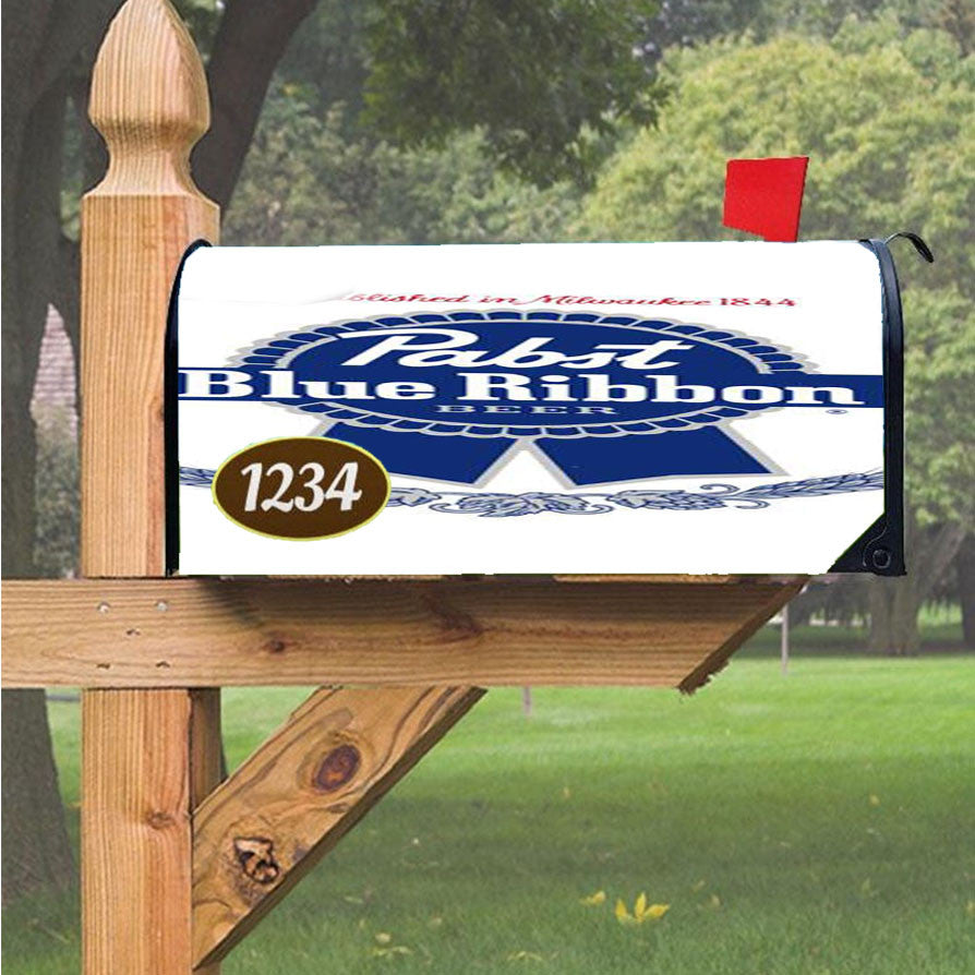 Pabst Blue Ribbon Beer Magnetic Mailbox Cover 18" X 21" Outdoor Decor