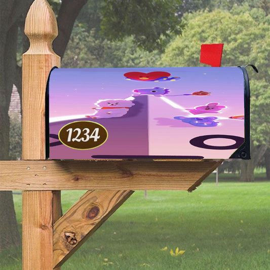 Painting Bt21 Bts Pattern Magnetic Mailbox Cover 18" X 21" Outdoor Decor