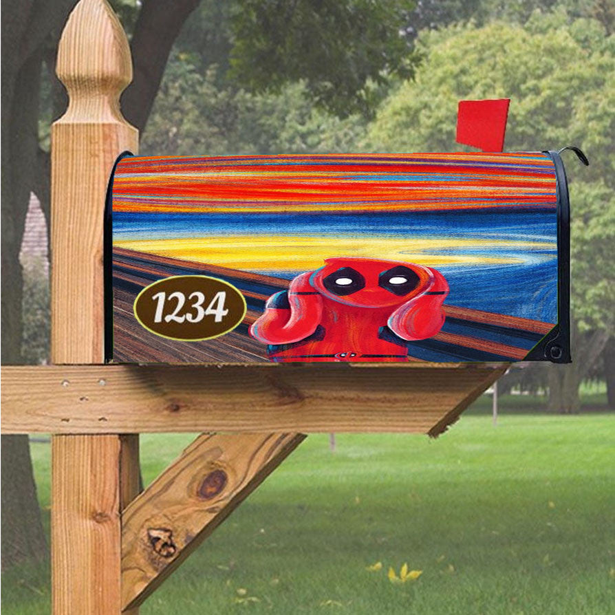 Painting Deadpool Scream Magnetic Mailbox Cover 18" X 21" Outdoor Decor