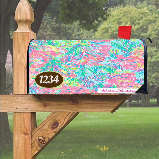 Palm Beach Coral Lilly Pulitzer Magnetic Mailbox Cover 18" X 21" Outdoor Decor