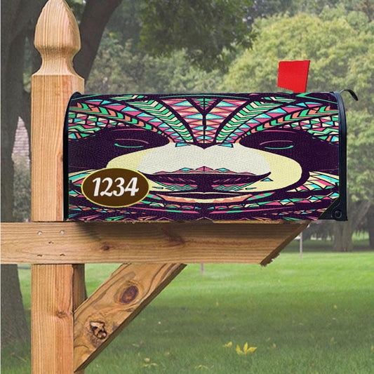 Panda Aztec Pattern Magnetic Mailbox Cover 18" X 21" Outdoor Decor
