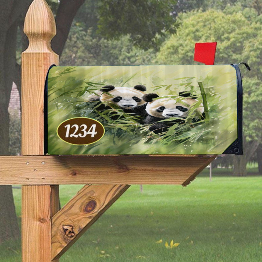 Panda Bear Magnetic Mailbox Cover 18" X 21" Outdoor Decor