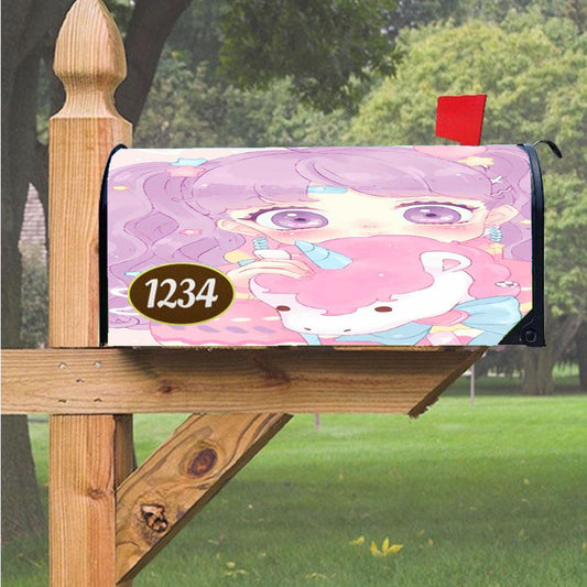 Pastel Unicorn Magnetic Mailbox Cover 18" X 21" Outdoor Decor