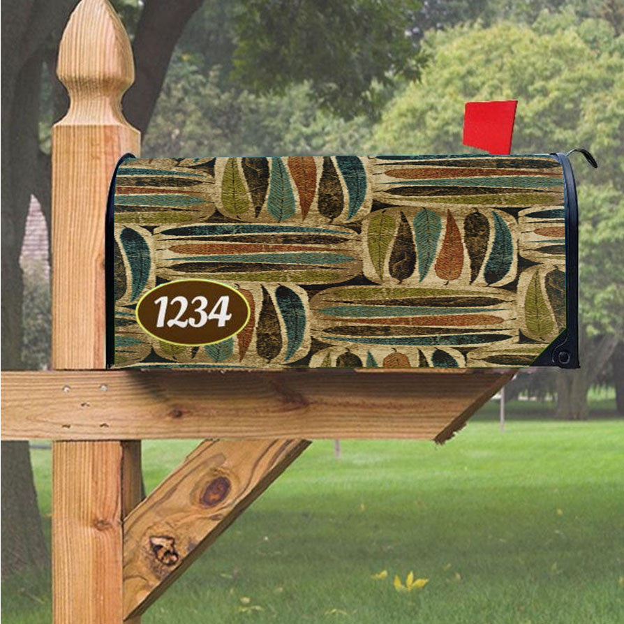 Pattern Art Mural Gold Magnetic Mailbox Cover 18" X 21" Outdoor Decor