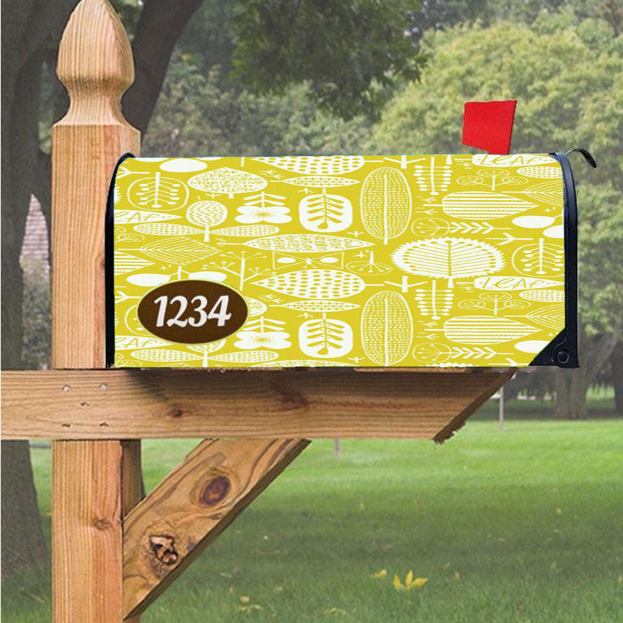 Pattern Gold Slow Magnetic Mailbox Cover 18" X 21" Outdoor Decor