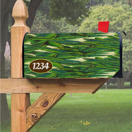 Pattern Green White Magnetic Mailbox Cover 18" X 21" Outdoor Decor