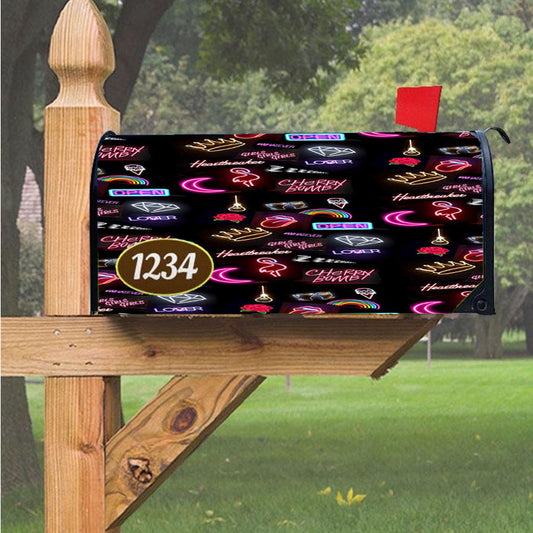 Pattern Neon Summer Aksesoris Collection Magnetic Mailbox Cover 18" X 21" Outdoor Decor