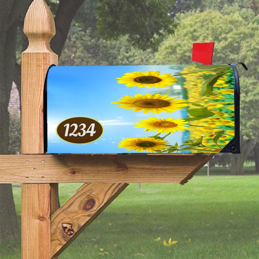 Pattern Sun Flower Magnetic Mailbox Cover 18" X 21" Outdoor Decor