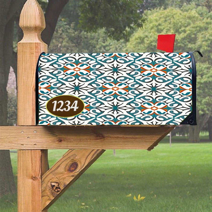 Pattern With The Letters Magnetic Mailbox Cover 18" X 21" Outdoor Decor