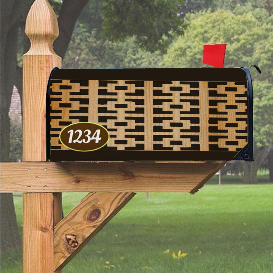 Pattern Wood Magnetic Mailbox Cover 18" X 21" Outdoor Decor