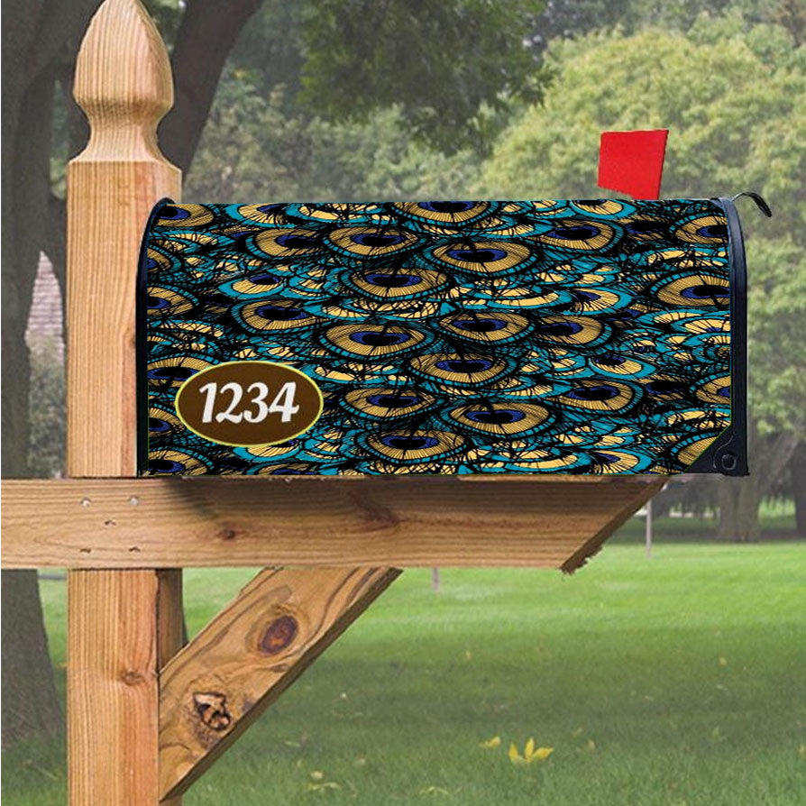 Peacock Pattern Magnetic Mailbox Cover 18" X 21" Outdoor Decor