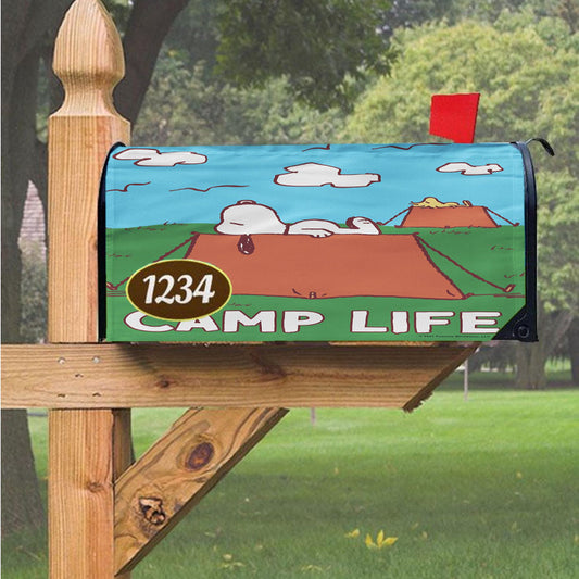 Peanuts Camp Life Snoopy Magnetic Mailbox Cover 18" X 21" Outdoor Decor