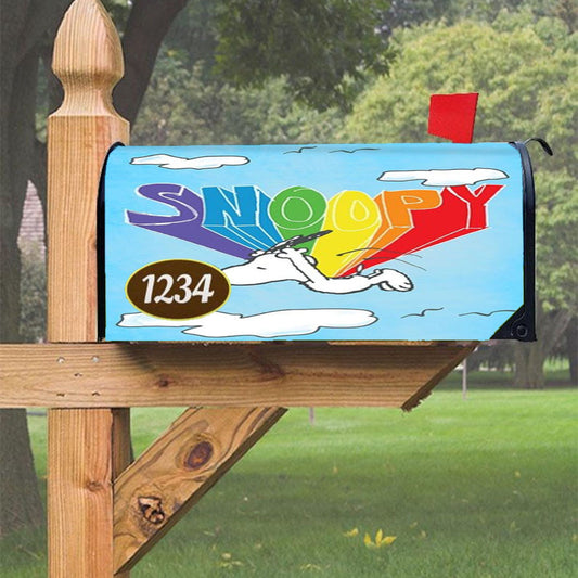 Peanuts Flying Snoopy Magnetic Mailbox Cover 18" X 21" Outdoor Decor