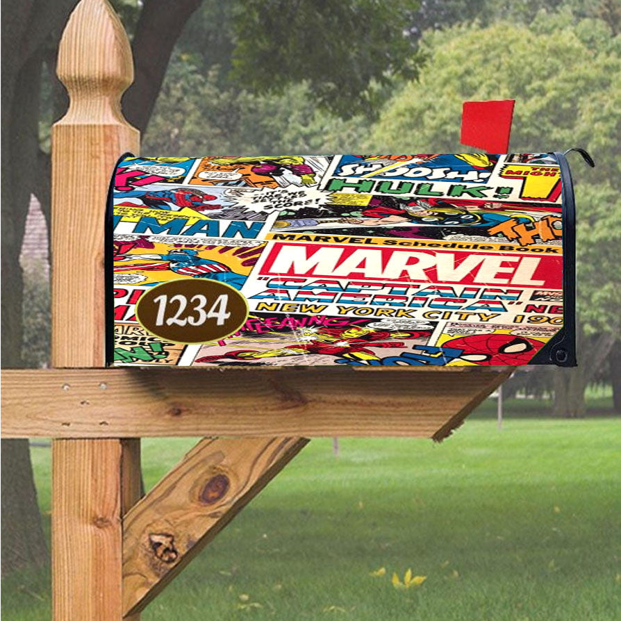 Pop Art Marvel Comic Magnetic Mailbox Cover 18" X 21" Outdoor Decor