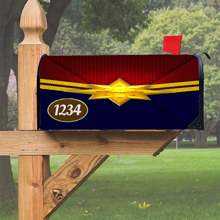 Sophisticated Captain Marvel Wallpaper Magnetic Mailbox Cover 18" X 21" Outdoor Decor