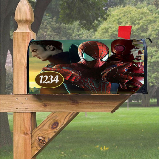 Spiderman Captain Iron Marvel Magnetic Mailbox Cover 18" X 21" Outdoor Decor