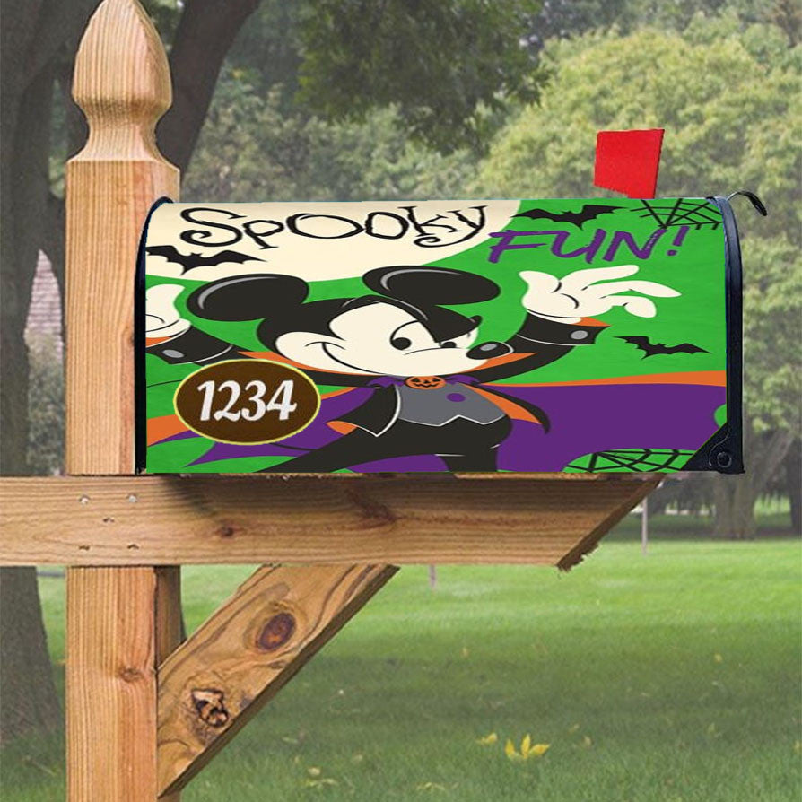 Spooky Fun Mickey Magnetic Mailbox Cover 18" X 21" Outdoor Decor