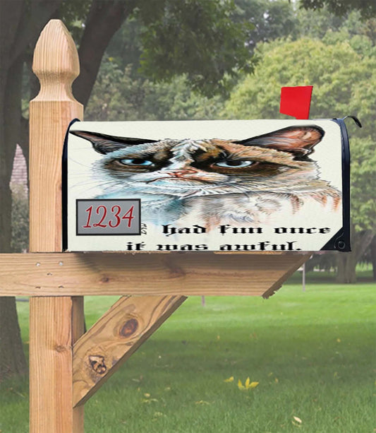 Grumpy Cat I Had Fun Once Mailbox Cover