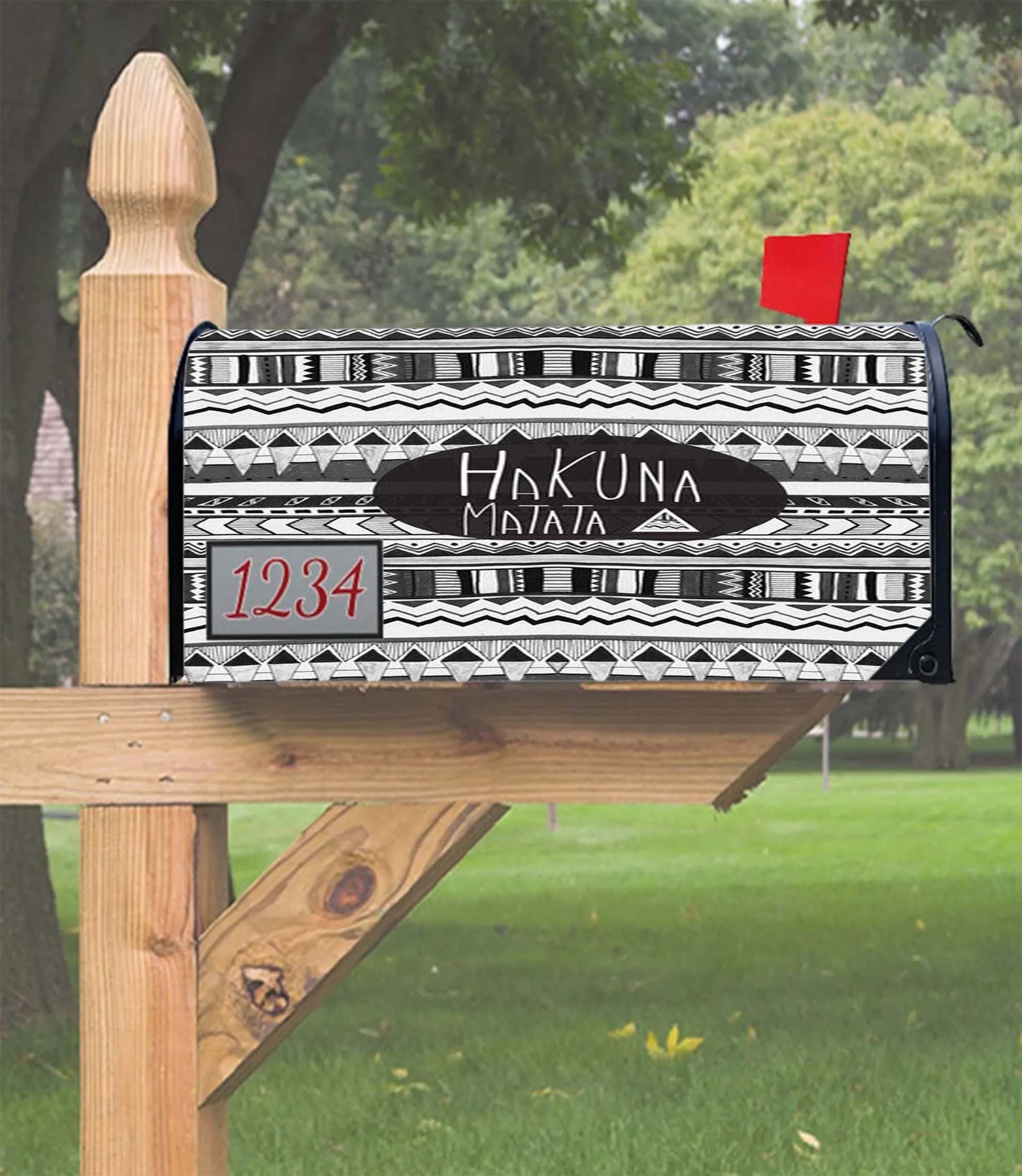 Hakuna Matata Aztec Mailbox Cover