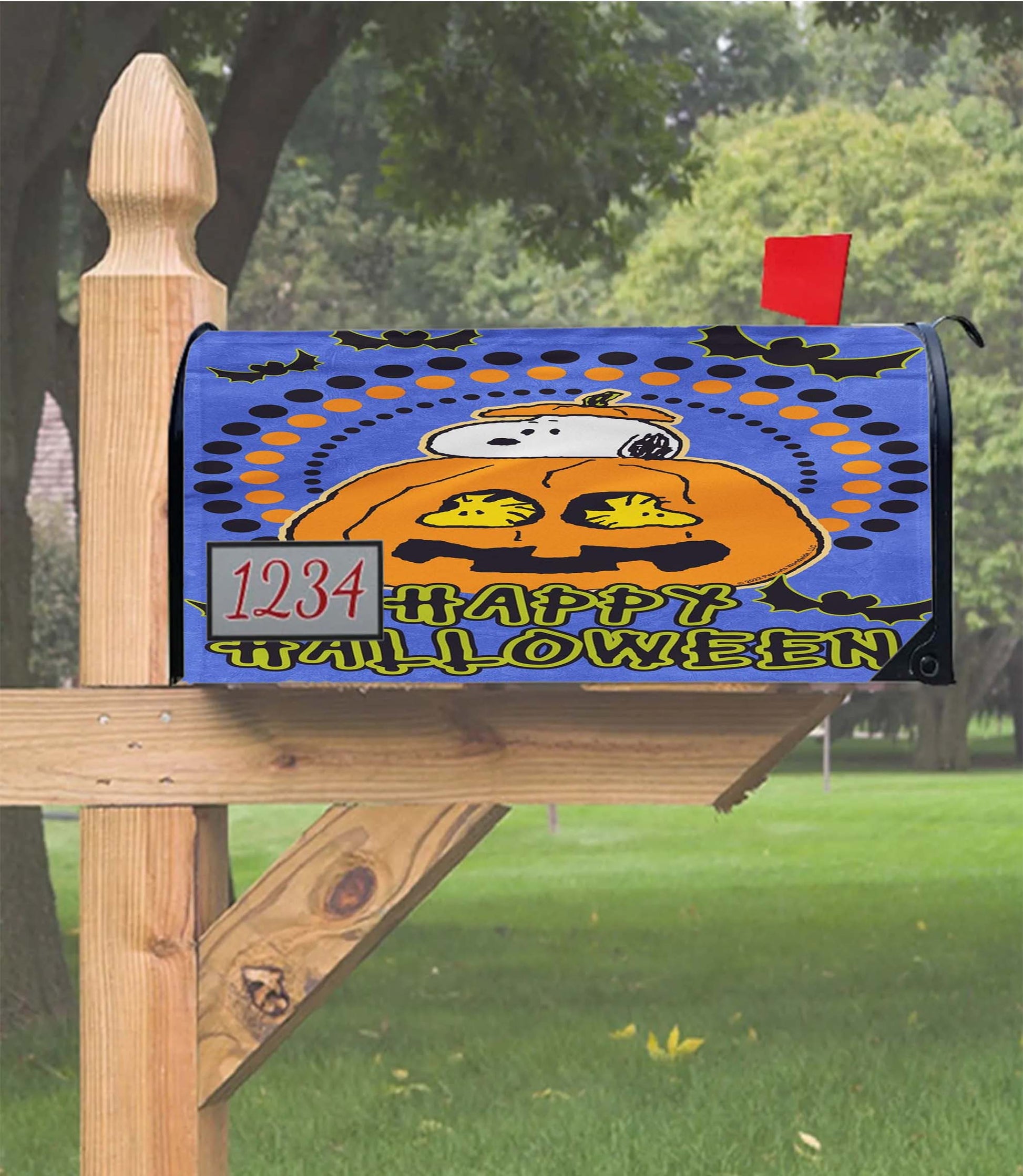 Halloween Snoopy Jack O'Lantern Mailbox Cover