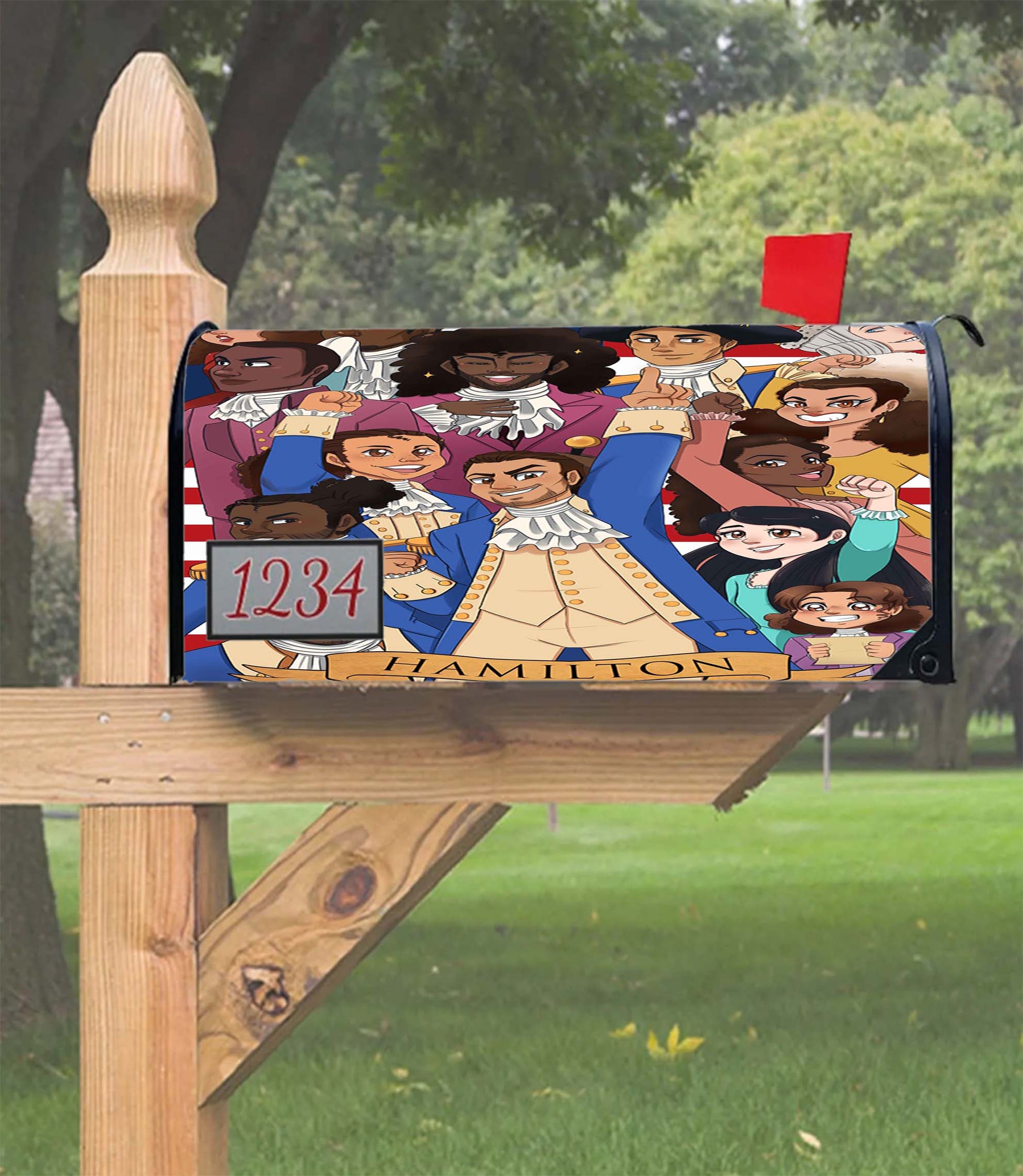 Hamilton American Musical Characters Artwork Mailbox Cover